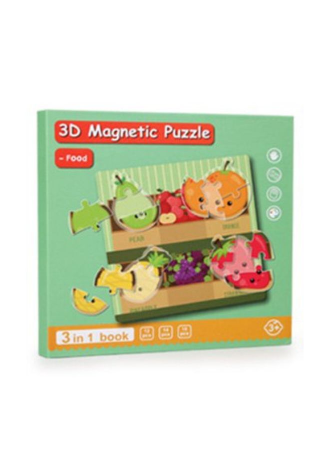 Montessori Magnetic Cardboard Puzzle Book Toys Durable Reusable Paper Puzzles for Visual Cognitive Training Food Fatio General Trading