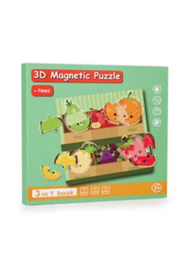 Montessori Magnetic Cardboard Puzzle Book Toys Durable Reusable Paper Puzzles for Visual Cognitive Training Food Fatio General Trading