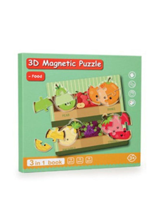 Montessori Magnetic Cardboard Puzzle Book Toys Durable Reusable Paper Puzzles for Visual Cognitive Training Food Fatio General Trading