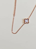 Exquisite white four leaf clover  rose  gold plated women's Jewelry set ( bracelet, earrings)