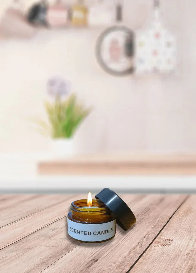 Premium Glass Jar Scented Candle with Romantic Floral Fragrance and Long Lasting Burn Time Up to 40 Hours, Available in Rose, Lavender, Oud, Gardenia, Lemon, Vanilla, Cedar and Woodm Lake Scents