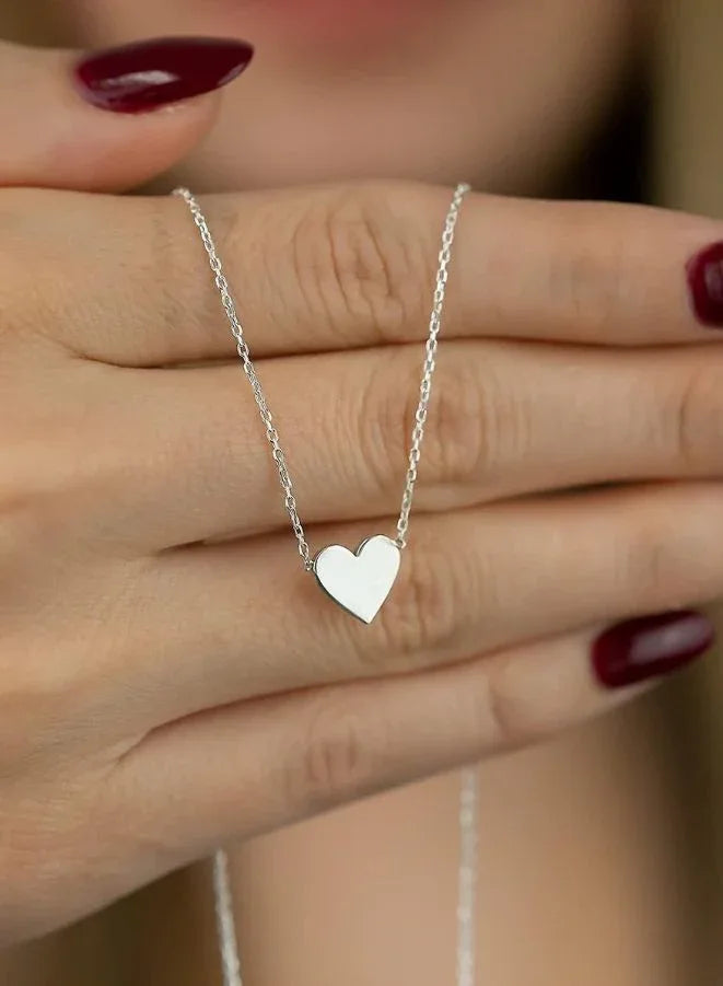 بسيطة الحب القلب قلادة قلادة المختنق سلسلة | قلادة عيد الحب للنساء والفتيات والمراهقات.