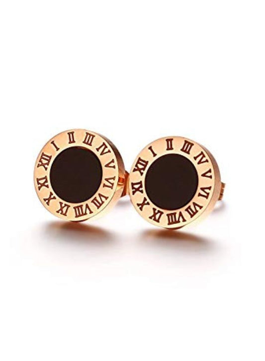 Elegant Roman Numeral Earrings for Women Single Stud Black Color Earring  | Perfect Jewelery Gift for Women