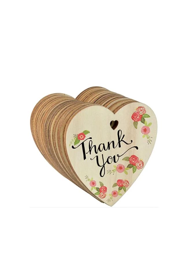 شرائح خشب القلب الطبيعي 10 قطع، زخارف خشبية ذاتية الصنع غير مكتملة زخارف قلب خشبية مثقوبة مسبقًا مع خيوط طبيعية لعيد الحب، الزفاف، عيد الشكر، عيد الميلاد