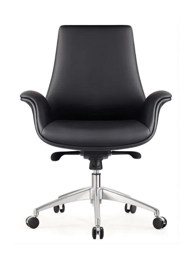 Luxury Swivel Black Leather Office Chair