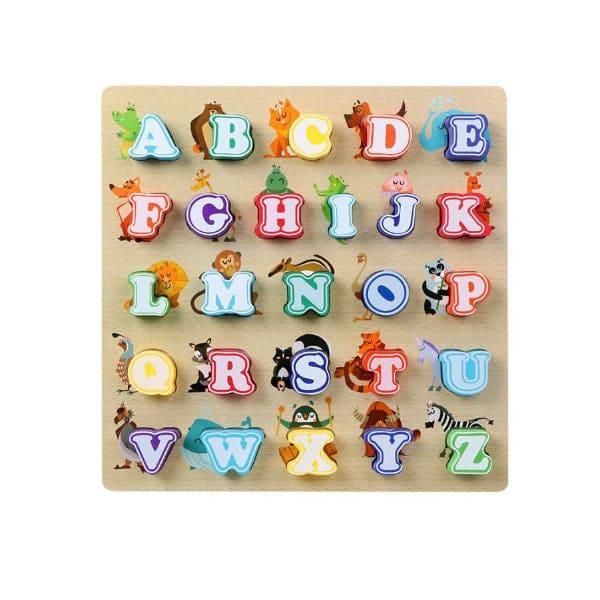 Alphabet Puzzle, Kids Early Development Toy, 3D Wooden Alphabet Capital and Small Letters - Fatio General Trading