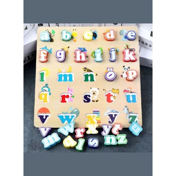 Alphabet Puzzle, Kids Early Development Toy, 3D Wooden Alphabet Capital and Small Letters - Fatio General Trading