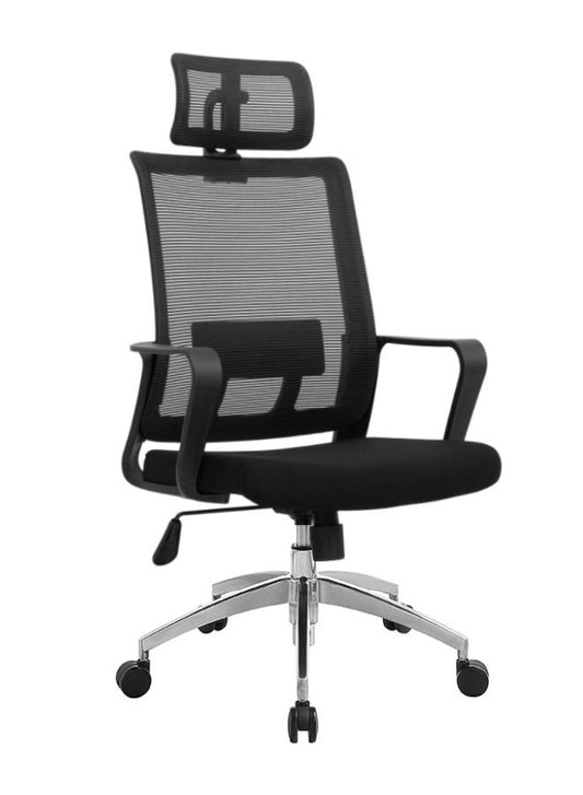Black Frame Ergonomic Swivel Office Mesh Chair With Headrest, Comfortable and Stylish for Office, Home and Shops