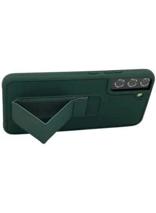 Samsung Galaxy S22 with Magnetic Stand & Holder, Premium Silicone Vertical & Horizontal Hand Strap Grip Multi Stand (Green) Fatio General Trading