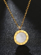 Dual sided Good Luck ith Roman Numerals for Ladies | Spinning Pendant Necklace for Women