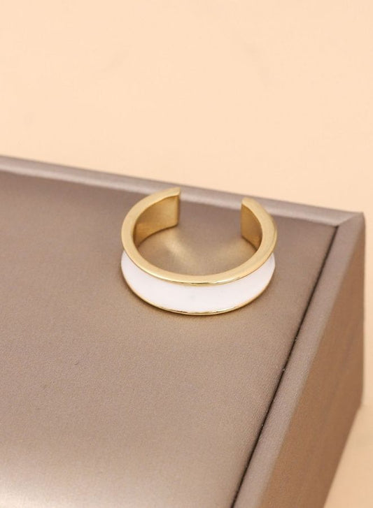 Simple White Ring for Teen Girls | Stackable Ring for Women | Fashion Jewelry Gift for her