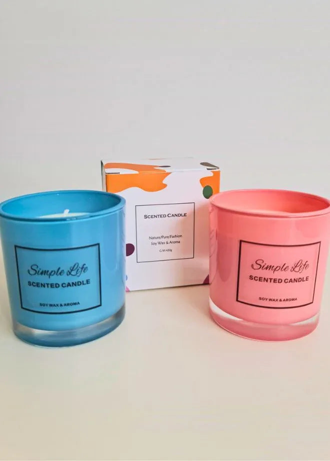 Tranquil Lavender Mist: Blue Lavender Bliss - Soothing Scented Candle Jar - Immerse Yourself in Serenity - Up to 45 Hours of Calming Burn Time