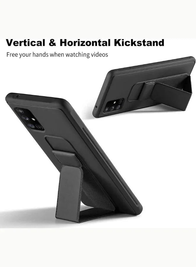 Fully Covered With Finger Grip Stand Holder Anti Slip Shockproof Protective Case Cover For SAMSUNG GALAXY A23 4G Dark Blue Fatio General Trading