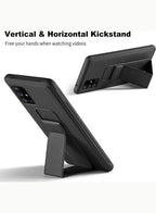 Fully Covered With Finger Grip Stand Holder Anti Slip Shockproof Protective Case Cover For SAMSUNG GALAXY A23 4G Dark Blue Fatio General Trading