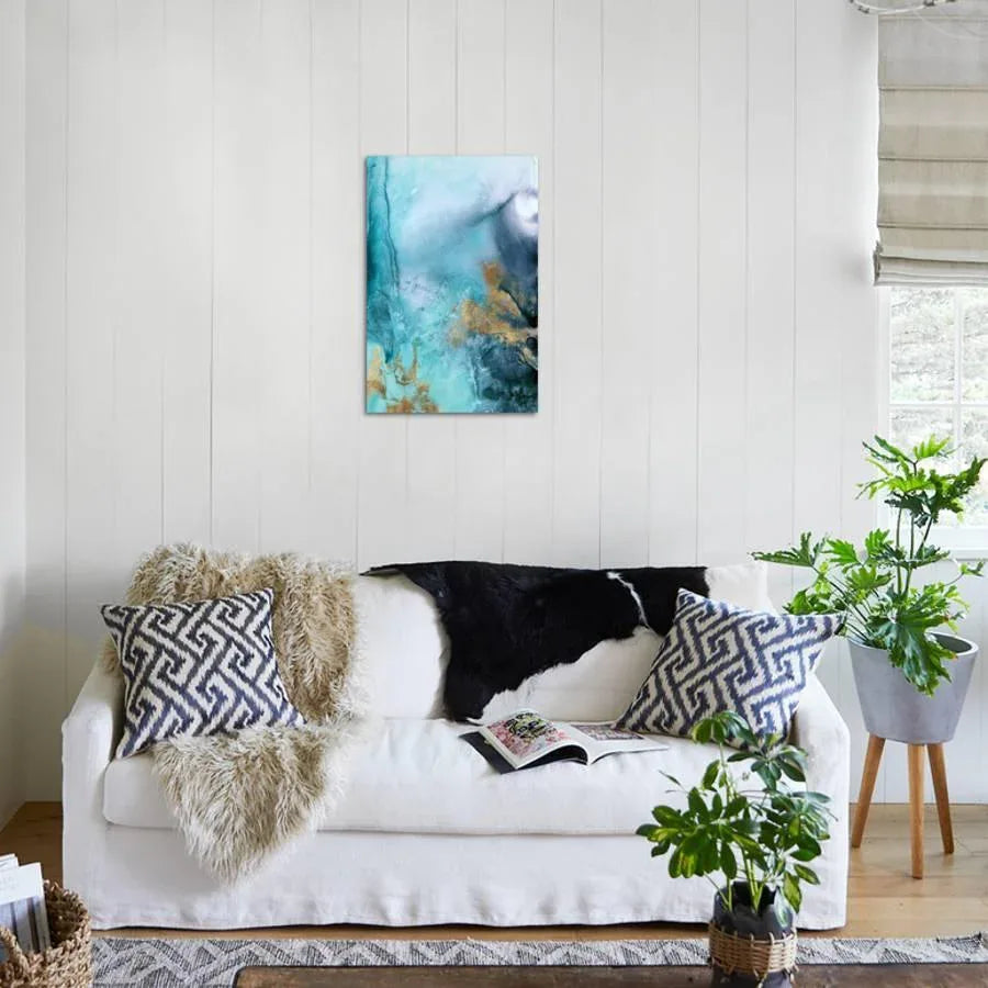 إطار خشبي ديكور حائط تجريدي أنيق: (سمك 2.7 سم، صنوبر)، قماش من القطن الخالص، مرسومة يدويًا 100%، لديكور المنزل والمكتب